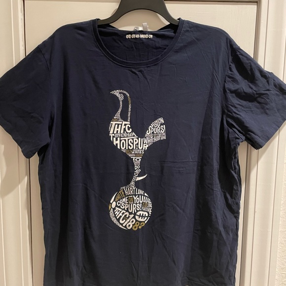 Tottenham Hotspur Navy Blue graphic t-shirt. To Dare is to do embroidery. Cotton - Picture 1 of 13